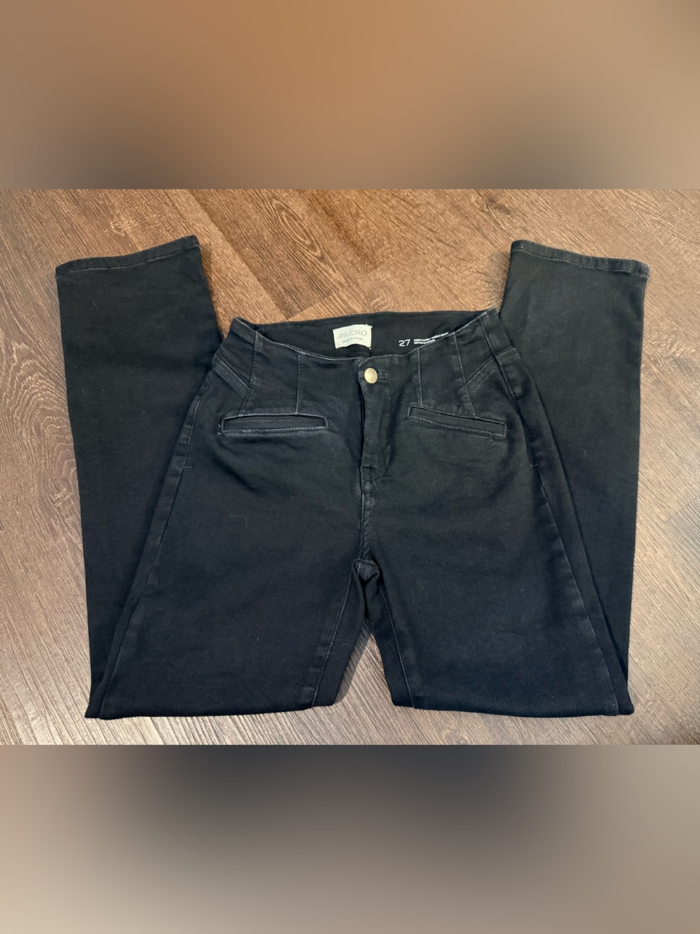 Pilcro Black High-Rise Slim Jeans